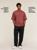 Gymshark Collegiate Washed Jersey T-Shirt — Burgundy Brown — 2