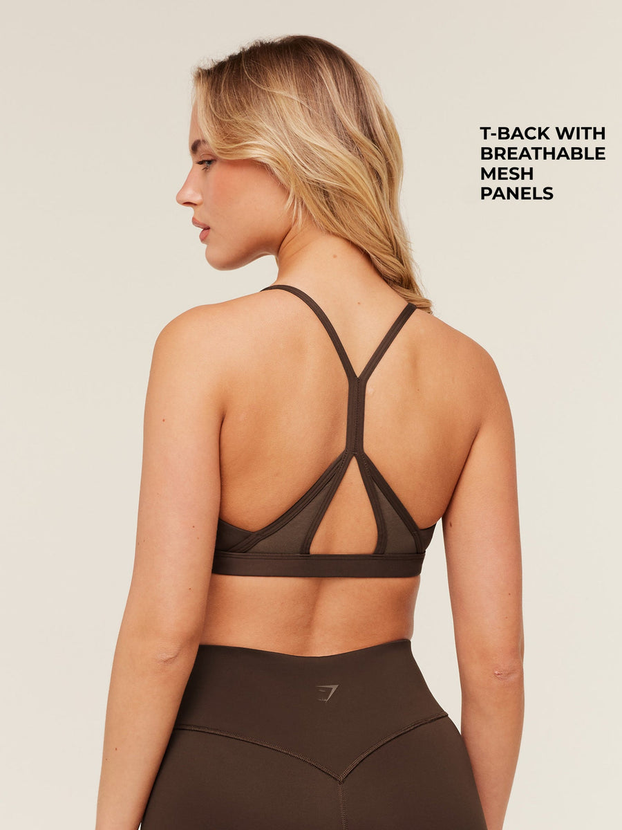 Gymshark Flow Light Support Sports Bra — Archive Brown — 2