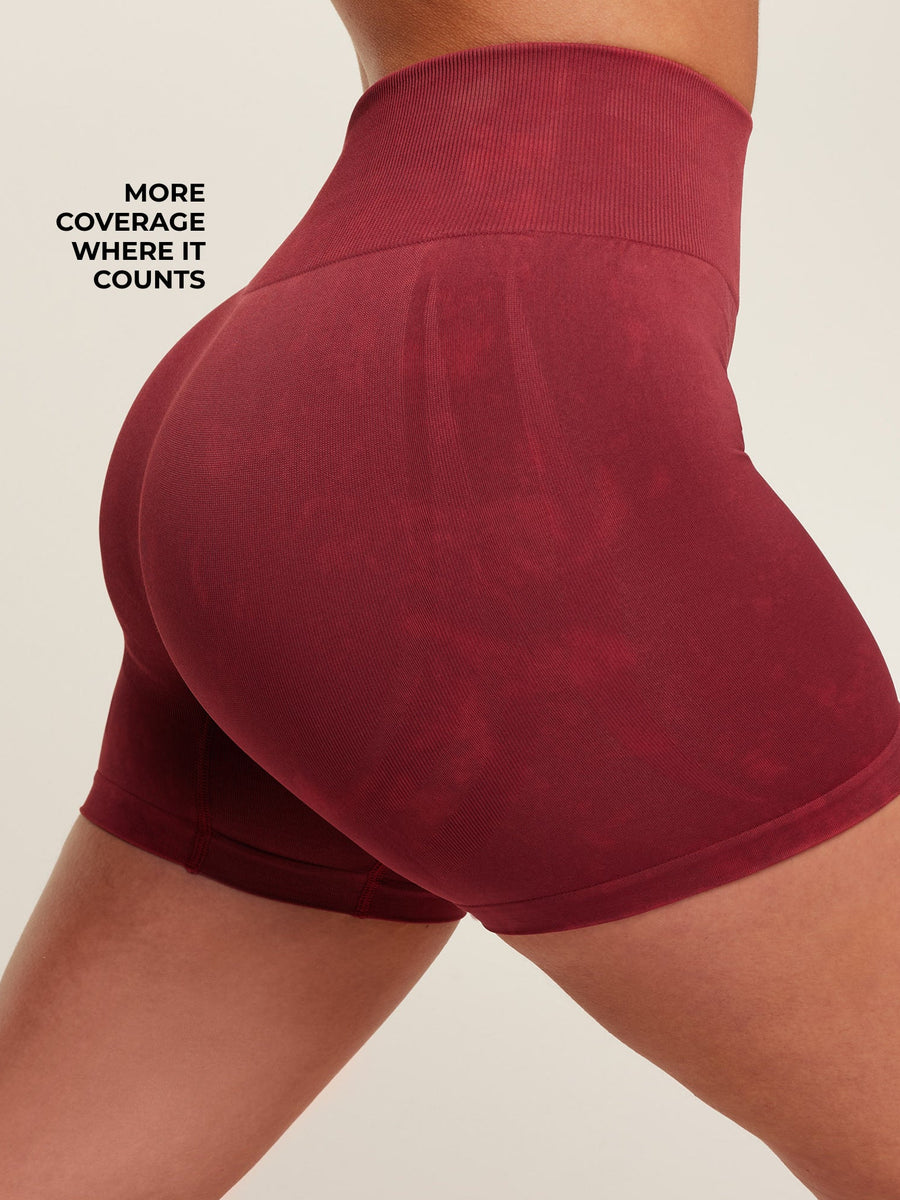Gymshark Everyday Seamless Washed Shorts — Sets Red/Wash — 3
