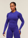Gymshark Activate Long Sleeve Crop Top — Cobalt Purple — 1