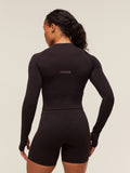 Gymshark Activate Long Sleeve Crop Top — Plum Brown — 2