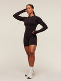 Gymshark Activate Long Sleeve Crop Top — Plum Brown — 3