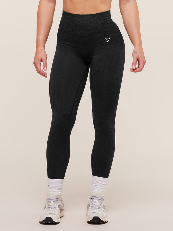 Gymshark Adapt Animal Seamless Leggings — Black/Asphalt Grey