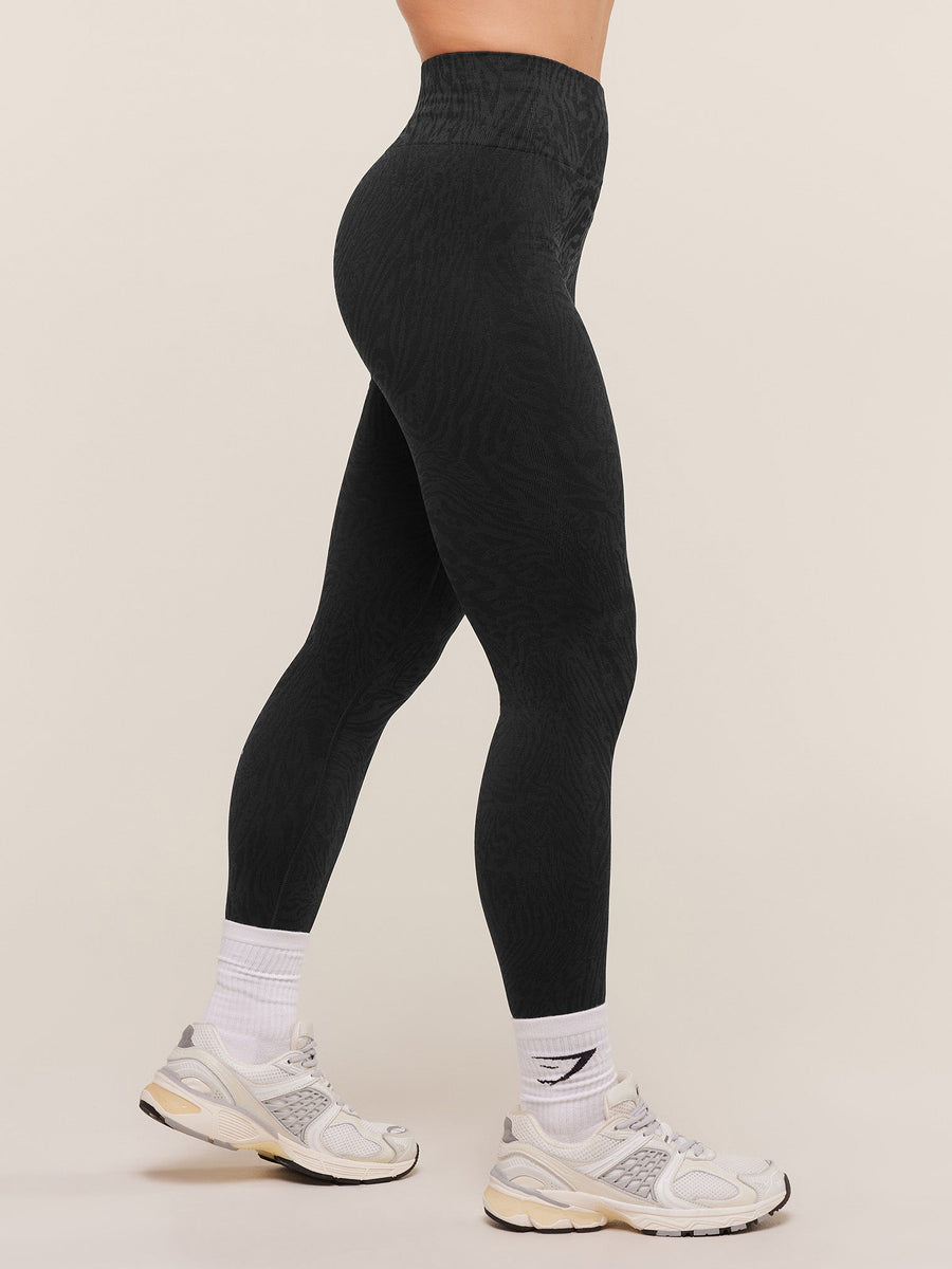 Gymshark Adapt Animal Seamless Leggings — Black/Asphalt Grey — 3