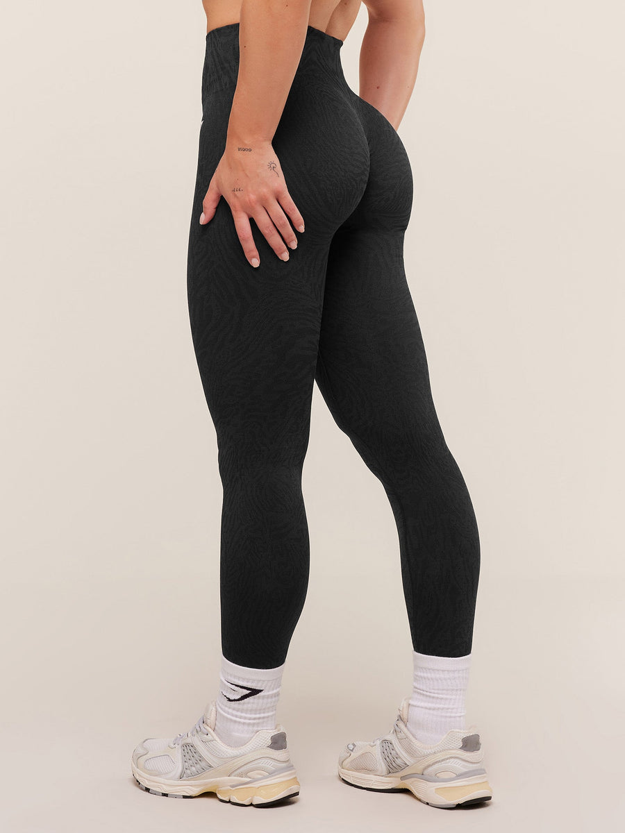 Gymshark Adapt Animal Seamless Leggings — Black/Asphalt Grey — 2