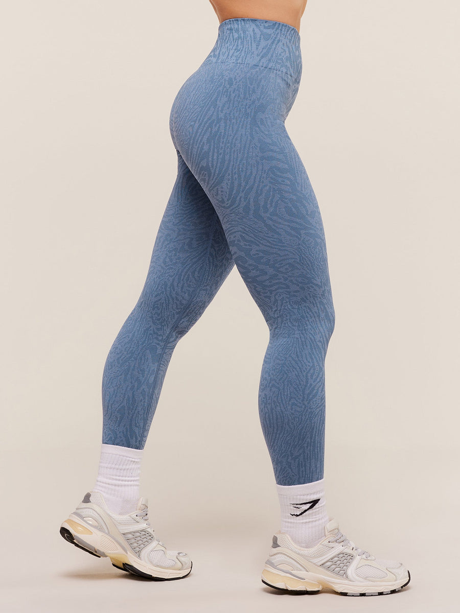 Gymshark Adapt Animal Seamless Leggings — Worn Blue/Peri Blue — 3