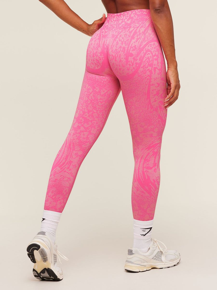 Gymshark Adapt Animal X Whitney Leggings — Electric Pink /  Sorbet Yellow — 3