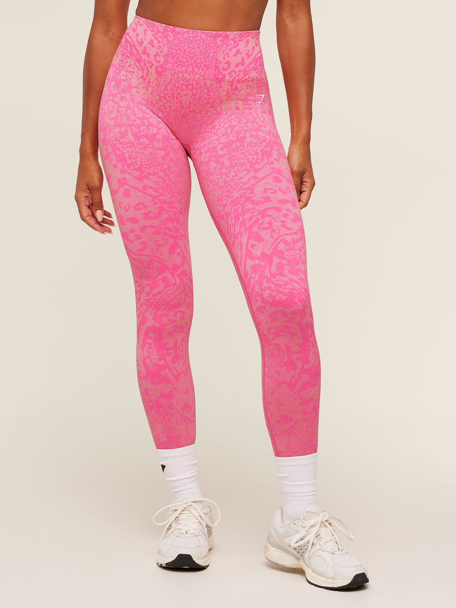 Gymshark Adapt Animal X Whitney Leggings — Electric Pink /  Sorbet Yellow — 1