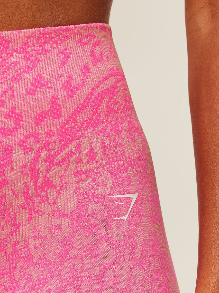 Gymshark Adapt Animal X Whitney Leggings — Electric Pink /  Sorbet Yellow — 7