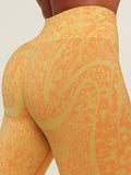 Gymshark Adapt Animal X Whitney Leggings — Sorbet Yellow /  Dayglow Peach — 6
