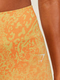 Gymshark Adapt Animal X Whitney Leggings — Sorbet Yellow /  Dayglow Peach — 7