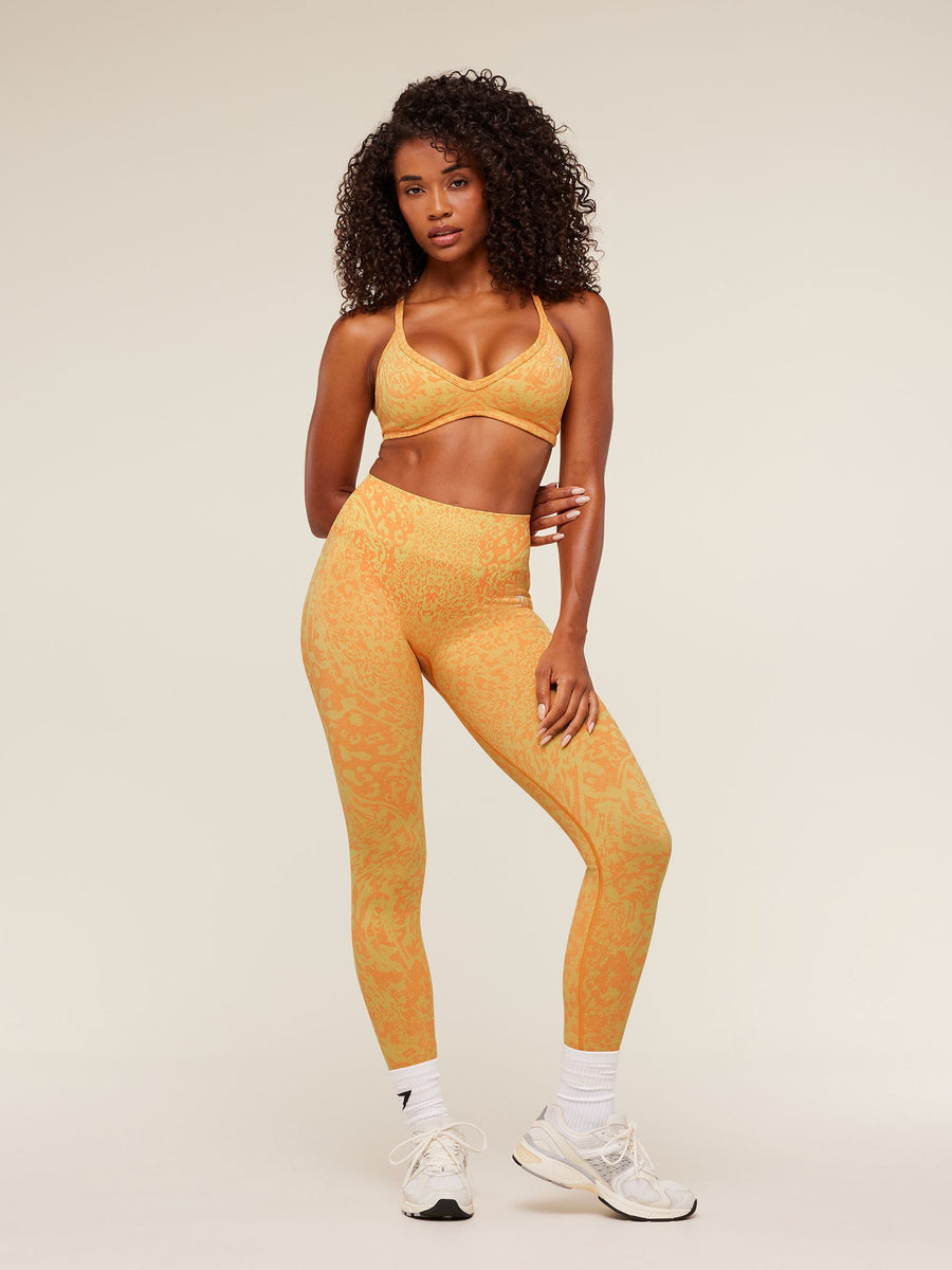 Gymshark Adapt Animal X Whitney Leggings — Sorbet Yellow /  Dayglow Peach — 5