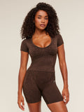 Gymshark Adapt Animal X Whitney Short Sleeve Top — Archive Brown /  Soft Brown — 1