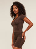 Gymshark Adapt Animal X Whitney Short Sleeve Top — Archive Brown /  Soft Brown — 4