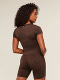 Gymshark Adapt Animal X Whitney Short Sleeve Top — Archive Brown /  Soft Brown — 3