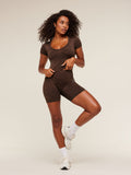 Gymshark Adapt Animal X Whitney Short Sleeve Top — Archive Brown /  Soft Brown — 5