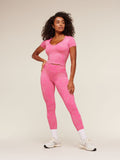 Gymshark Adapt Animal X Whitney Short Sleeve Top — Electric Pink /  Sorbet Yellow — 5