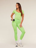 Gymshark Adapt Animal X Whitney Short Sleeve Top — Energy Gelato Green /  Sorbet Yellow — 5