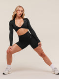 Gymshark Adapt Animal Seamless Shorts — Black/Asphalt Grey — 4