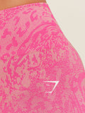 Gymshark Adapt Animal X Whitney Shorts — Electric Pink /  Sorbet Yellow — 7