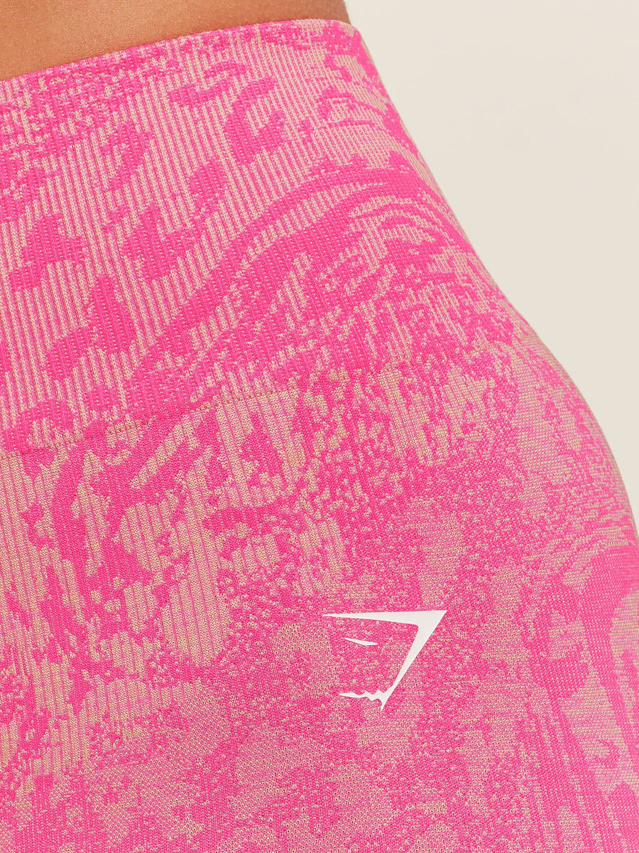 Gymshark Adapt Animal X Whitney Shorts — Electric Pink /  Sorbet Yellow — 7