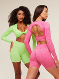 Gymshark Adapt Animal X Whitney Shorts — Electric Pink /  Sorbet Yellow — 8