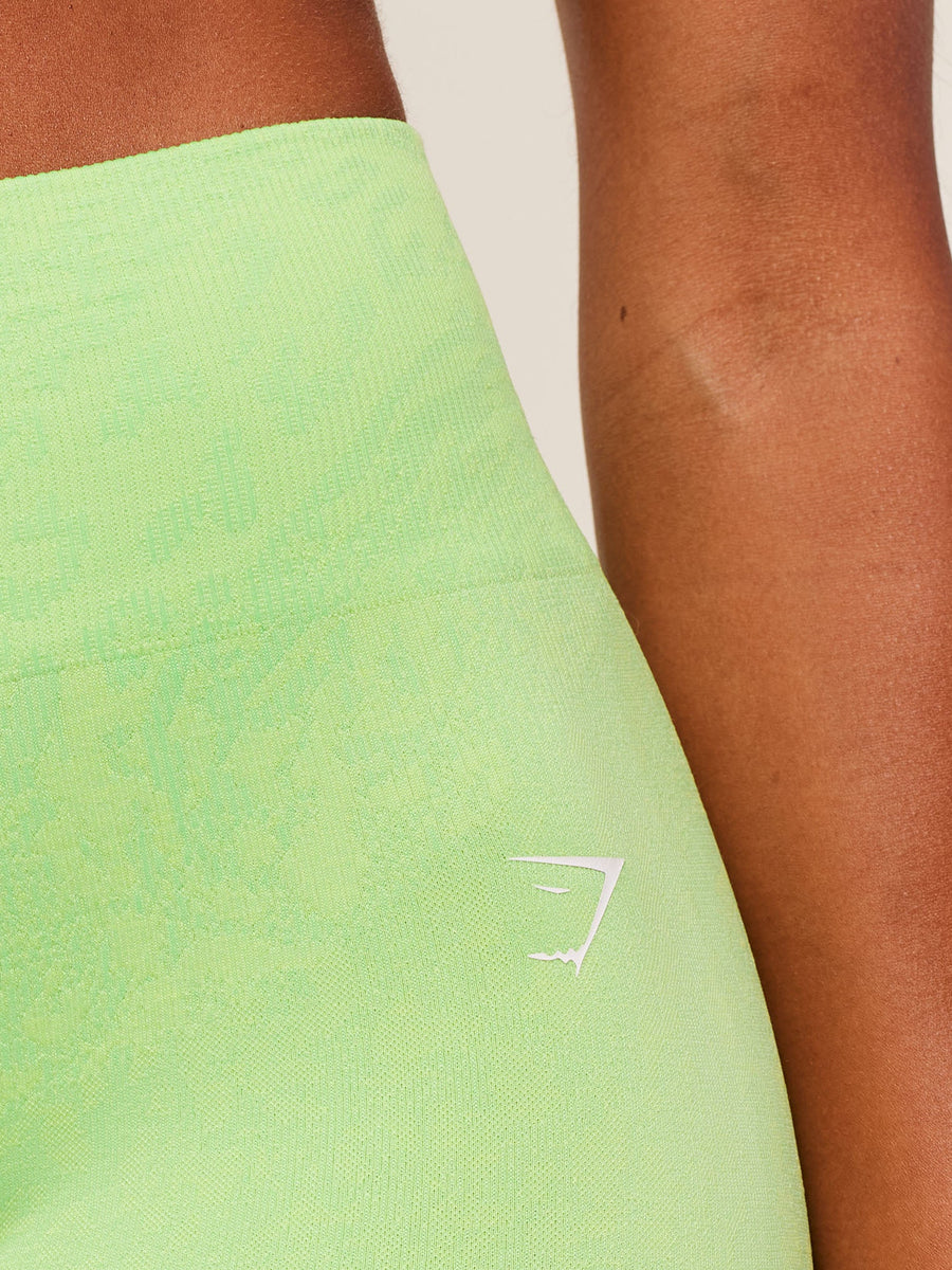 Gymshark Adapt Animal X Whitney Shorts — Energy Gelato Green /  Sorbet Yellow — 7