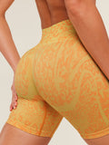 Gymshark Adapt Animal X Whitney Shorts — Sorbet Yellow /  Dayglow Peach — 6