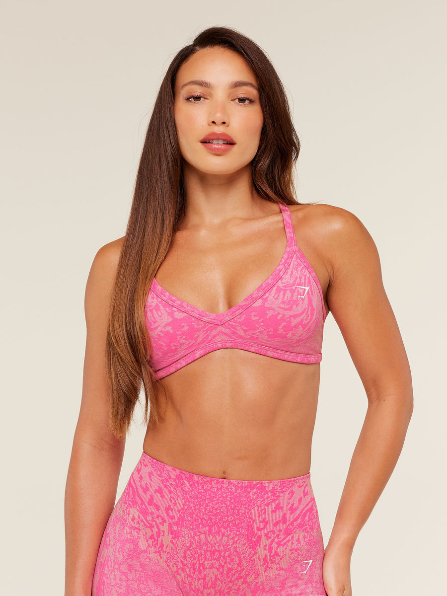 Gymshark Adapt Animal X Whitney Sports Bra — Electric Pink /  Sorbet Yellow — 1