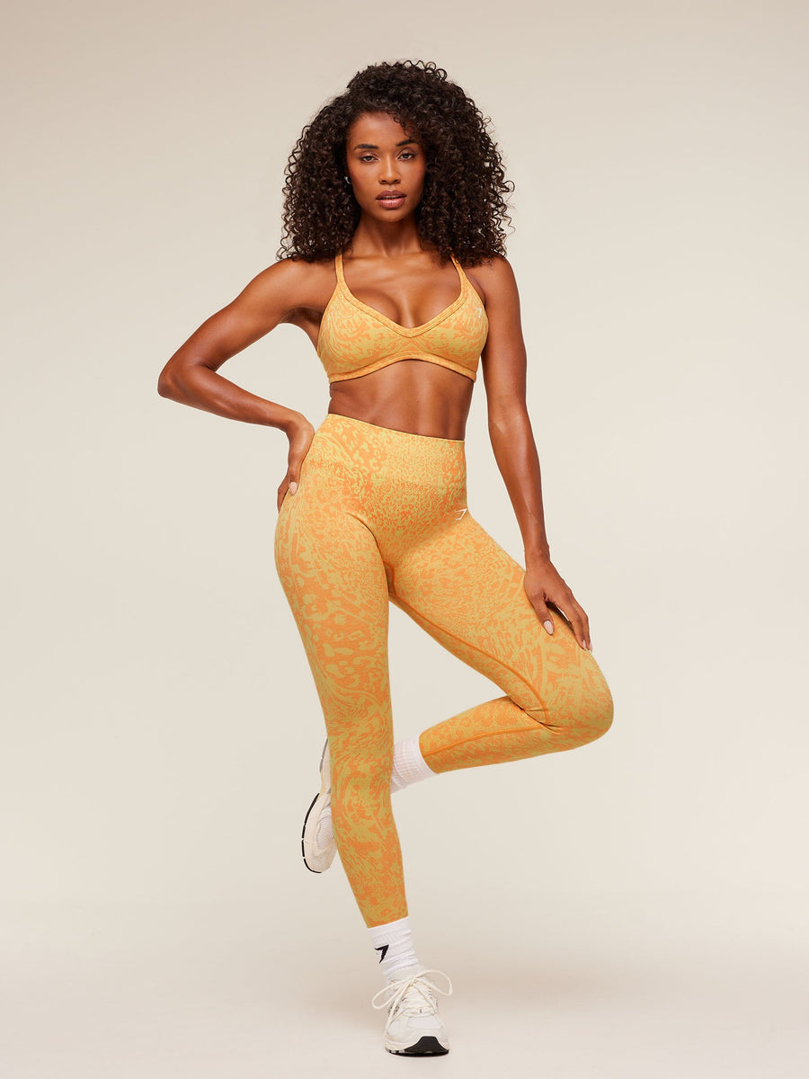 Gymshark Adapt Animal X Whitney Sports Bra — Sorbet Yellow /  Dayglow Peach — 5