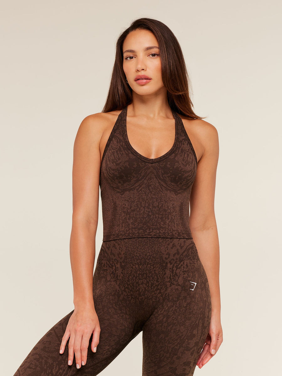 Gymshark Adapt Animal Tank Top with Shelf — Archive Brown/Soft Brown — 1