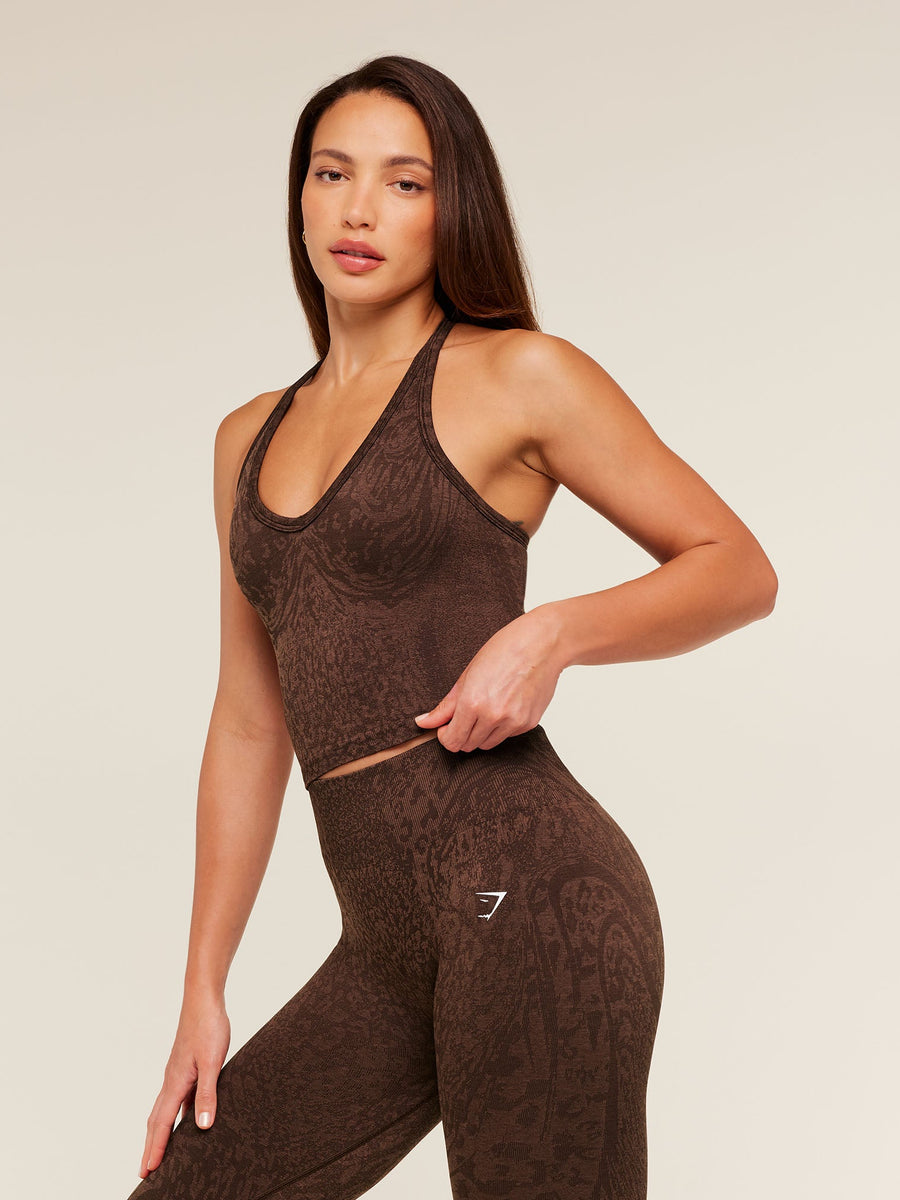 Gymshark Adapt Animal Tank Top with Shelf — Archive Brown/Soft Brown — 4