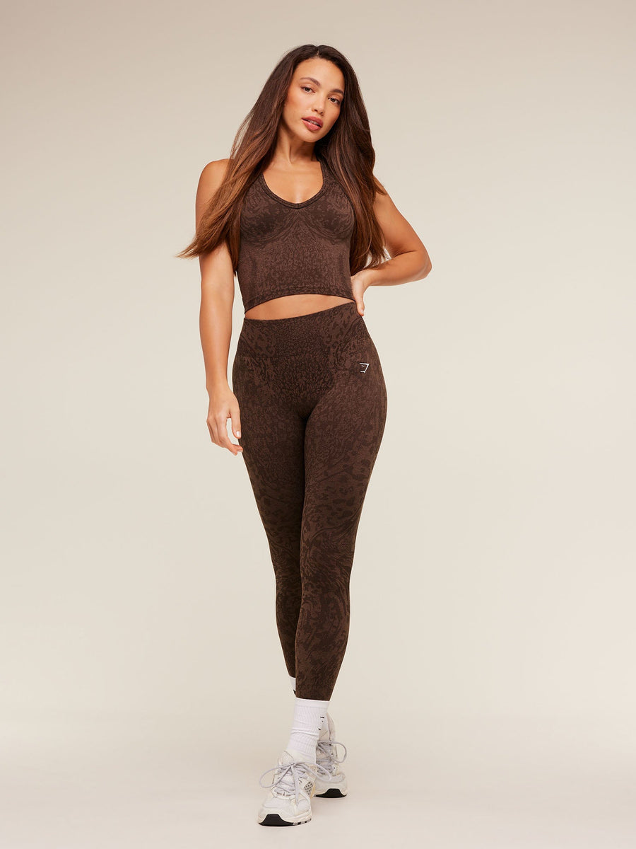 Gymshark Adapt Animal Tank Top with Shelf — Archive Brown/Soft Brown — 5