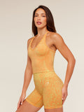Gymshark Adapt Animal X Whitney Tank Top with Shelf — Sorbet Yellow /  Dayglow Peach — 4
