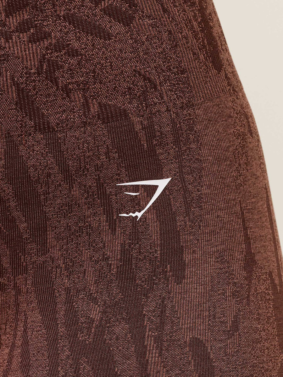 Gymshark Adapt Camo Seamless Leggings — Archive Brown/Soft Brown — 6