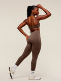 Gymshark Adapt Fleck x Whitney Leggings — Soft Brown/Chestnut Pink — 6