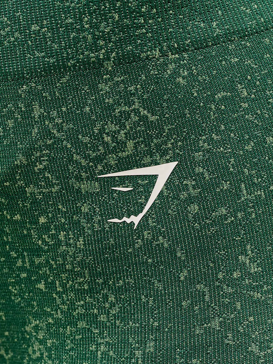 Gymshark Adapt Fleck Seamless Shorts — Lift Green/Clay Green — 6