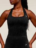 Gymshark Adapt Fleck x Whitney Tank With Shelf — Black — 5