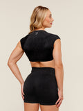 Gymshark Adapt Fleck x Whitney Short Sleeve Crop Top — Black — 2