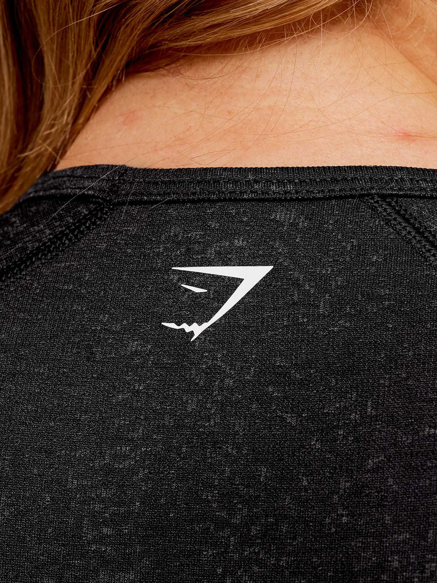 Gymshark Adapt Fleck x Whitney Short Sleeve Crop Top — Black — 5