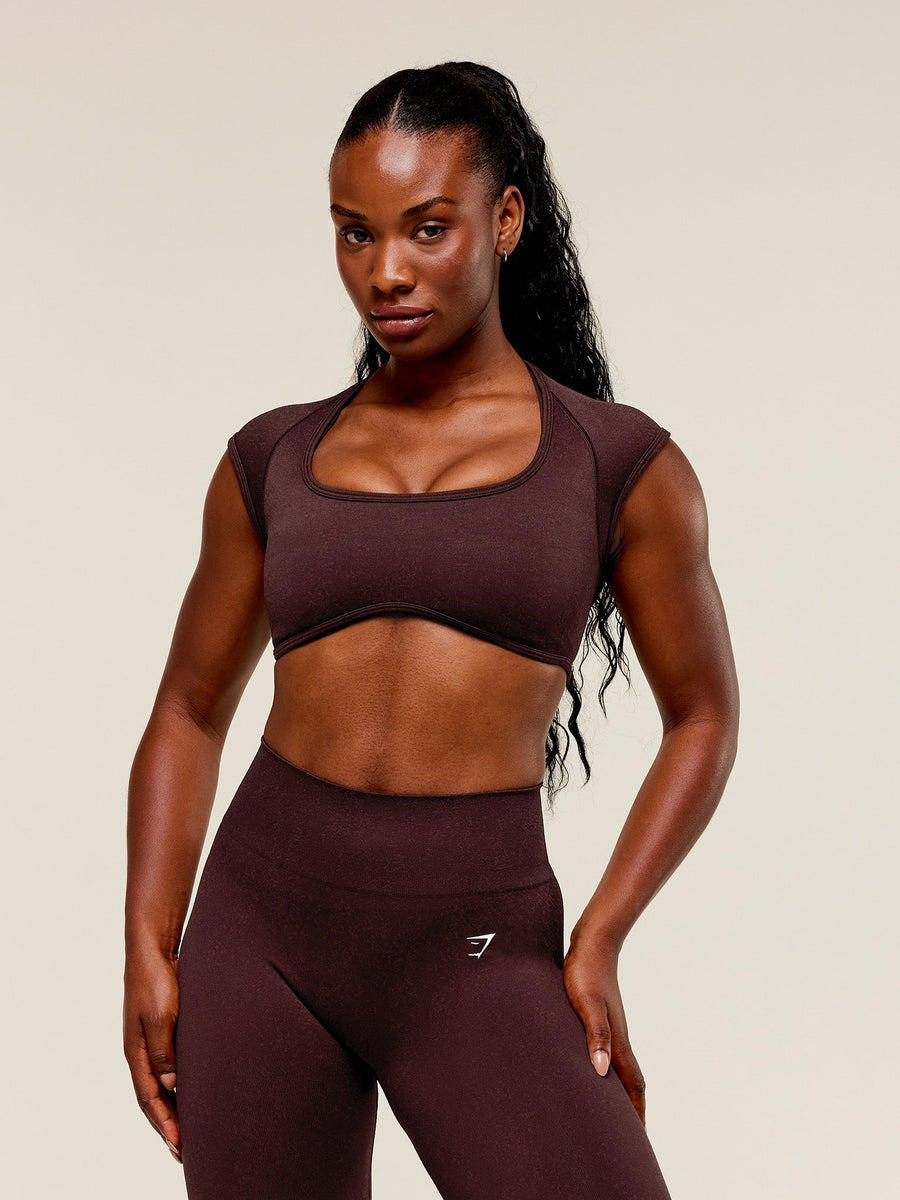 Gymshark Adapt Fleck x Whitney Short Sleeve Crop Top — Cherry Purple/Rich Maroon — 2