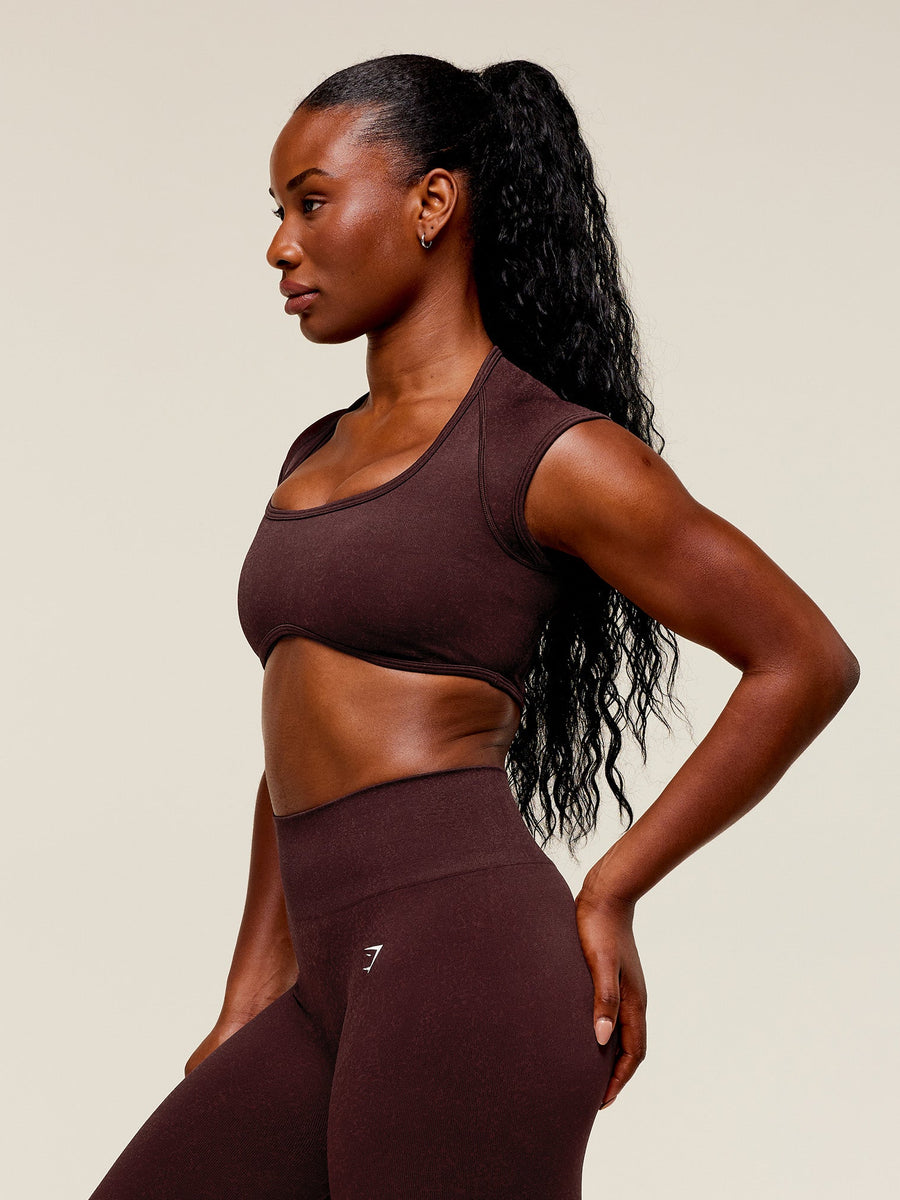 Gymshark Adapt Fleck x Whitney Short Sleeve Crop Top — Cherry Purple/Rich Maroon — 4