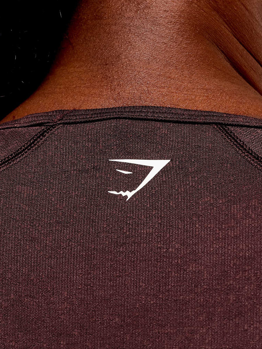 Gymshark Adapt Fleck x Whitney Short Sleeve Crop Top — Cherry Purple/Rich Maroon — 7