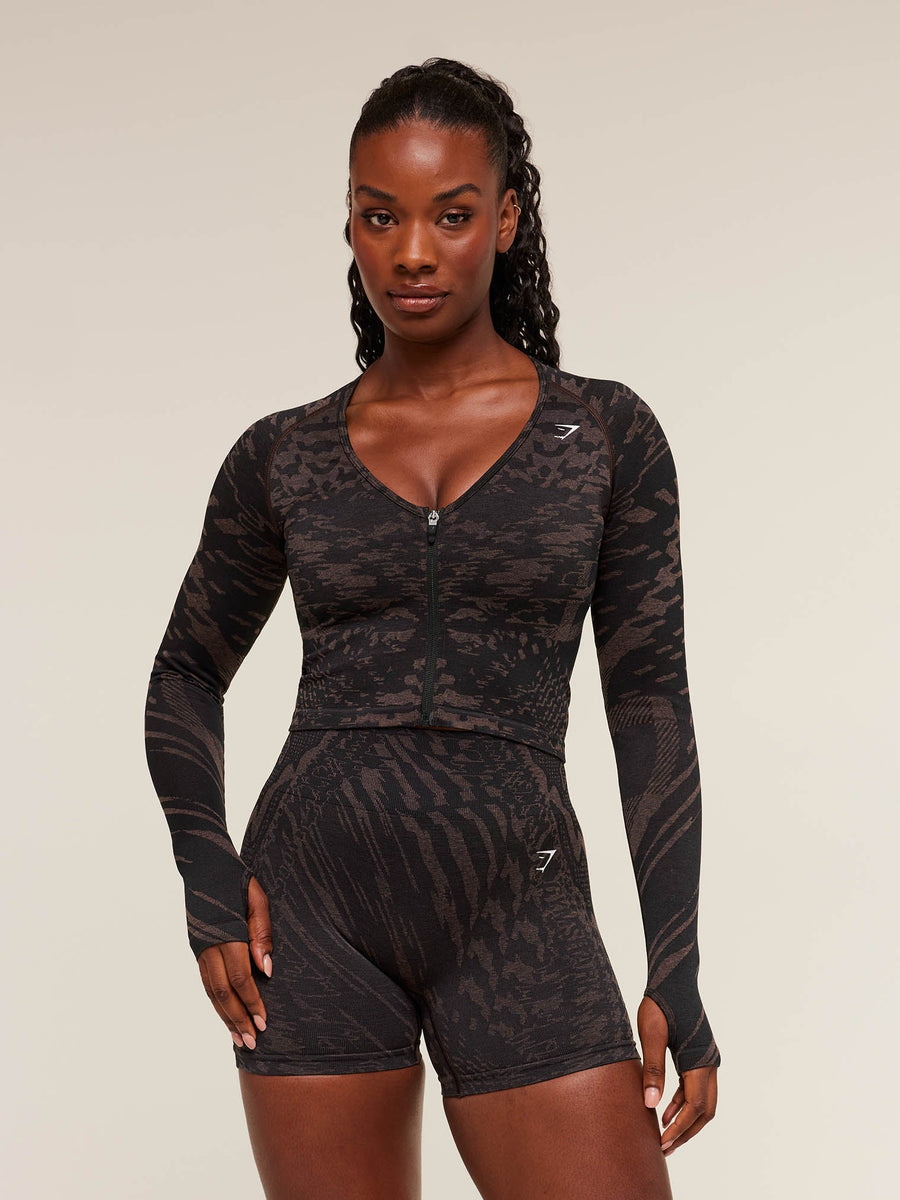 Gymshark Adapt Houndstooth Jacket — Black/Chestnut Pink — 1
