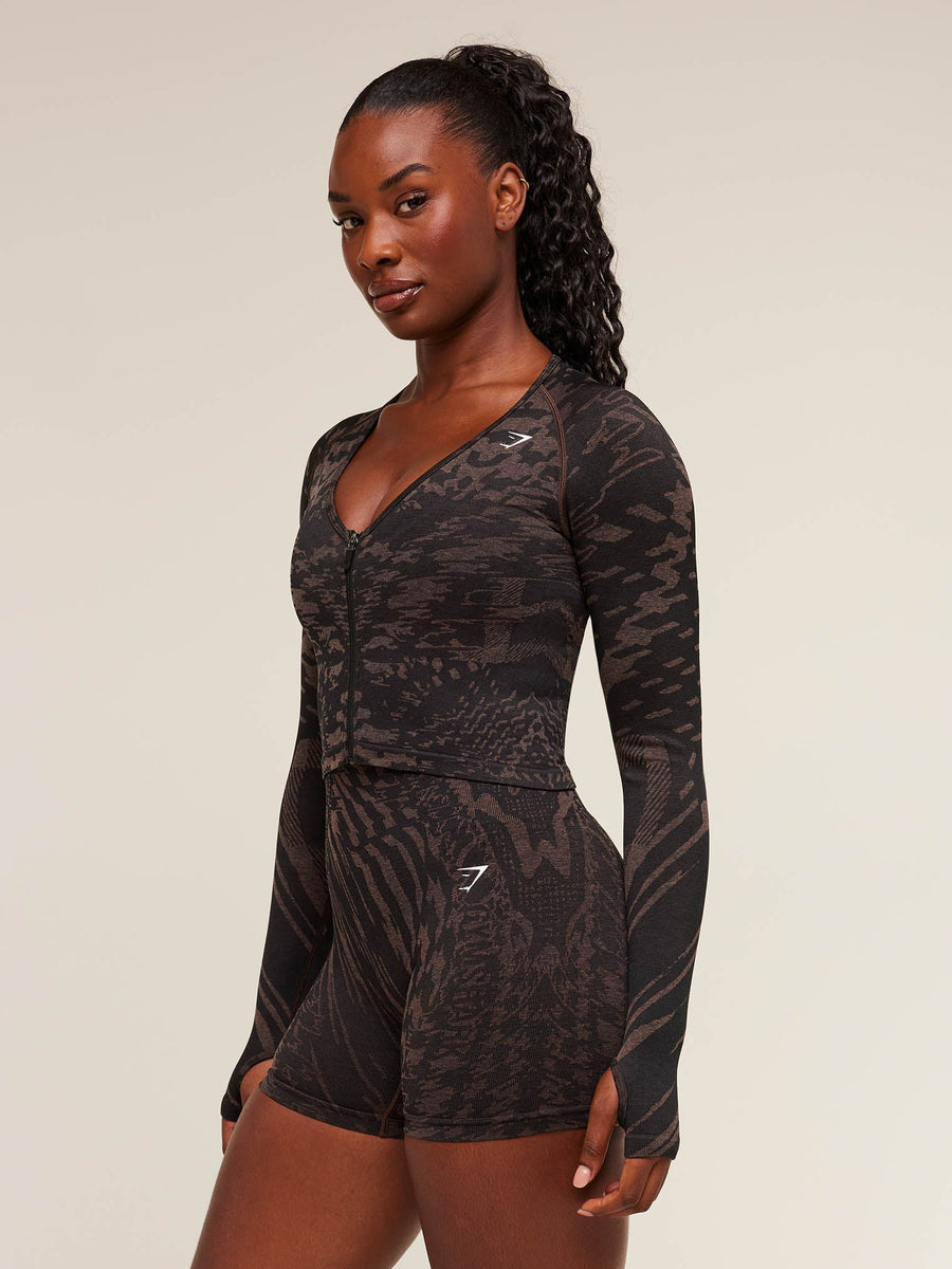 Gymshark Adapt Houndstooth Jacket — Black/Chestnut Pink — 2