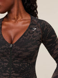 Gymshark Adapt Houndstooth Jacket — Black/Chestnut Pink — 3