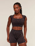 Gymshark Adapt Houndstooth Midi Top — Black/Reset Pink — 1