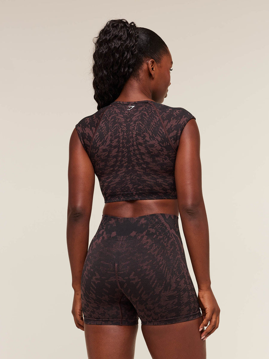 Gymshark Adapt Houndstooth Midi Top — Black/Reset Pink — 2
