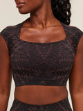 Gymshark Adapt Houndstooth Midi Top — Black/Reset Pink — 4