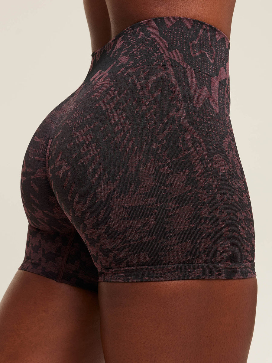 Gymshark Adapt Houndstooth Shorts — Black/Reset Pink — 4